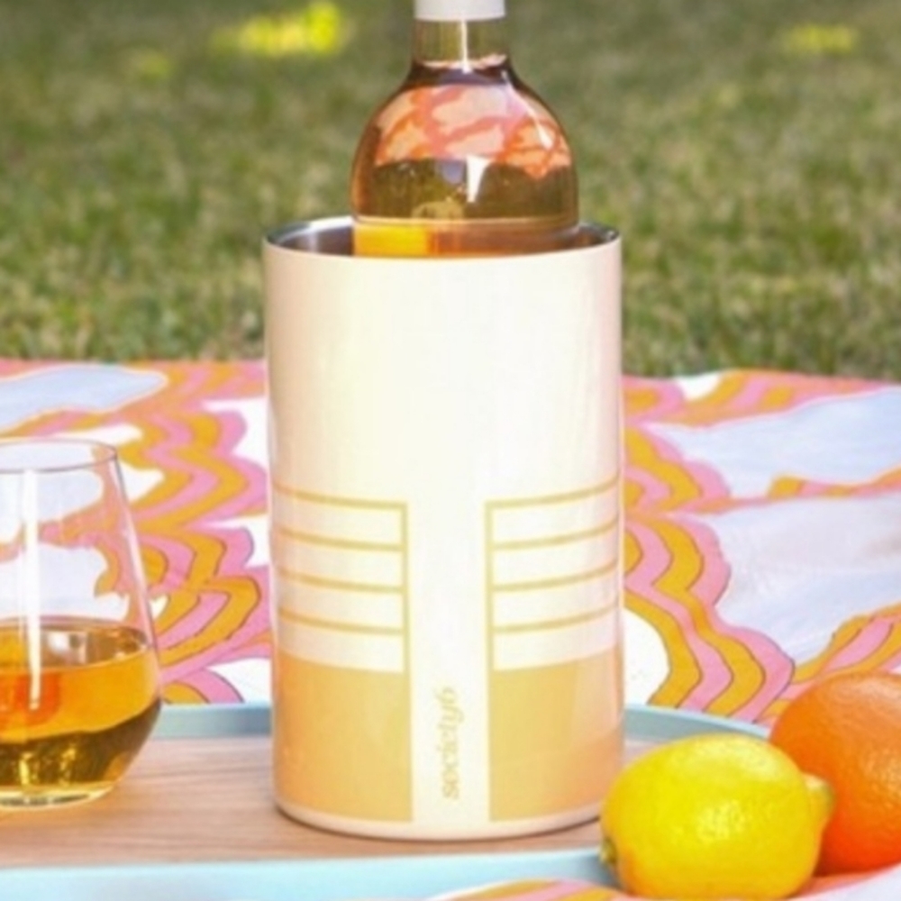 Society6 wine chiller New peach cream color